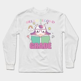 hello second grade kids and baby back to school gift Long Sleeve T-Shirt